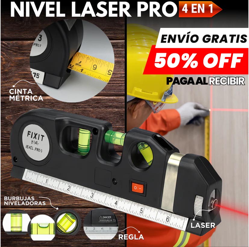 Metro y Nivelador Láser 4 en 1