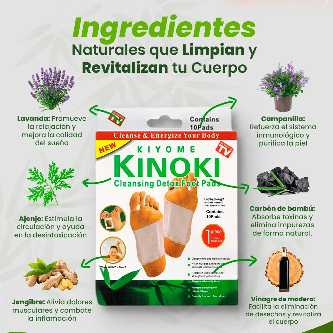 Parches Kinoki ORIGINALES | Elimina toxinas | Mejora el sueño | Alivia dolores