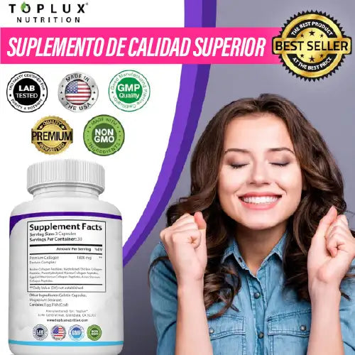 Colágeno Complex Toplux® | 5 Colágenos | Rejuvenece tu Piel y Fortalece tu Cuerpo