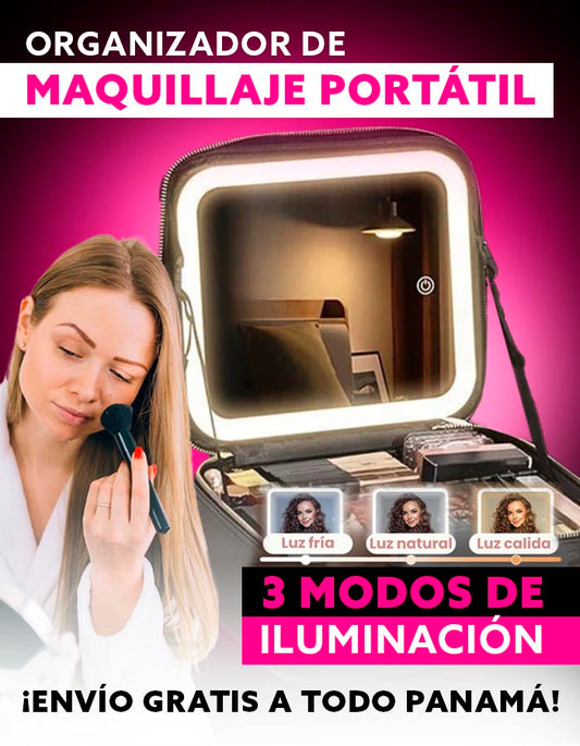 Organizador de Maquillaje + Espejo LED | El Regalo Perfecto para San Valentín!