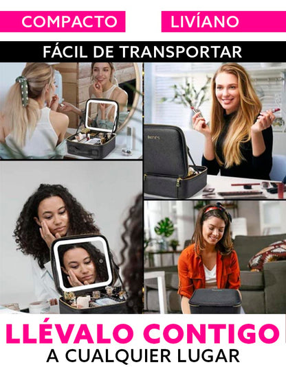 Organizador de Maquillaje + Espejo LED | El Regalo Perfecto para San Valentín!